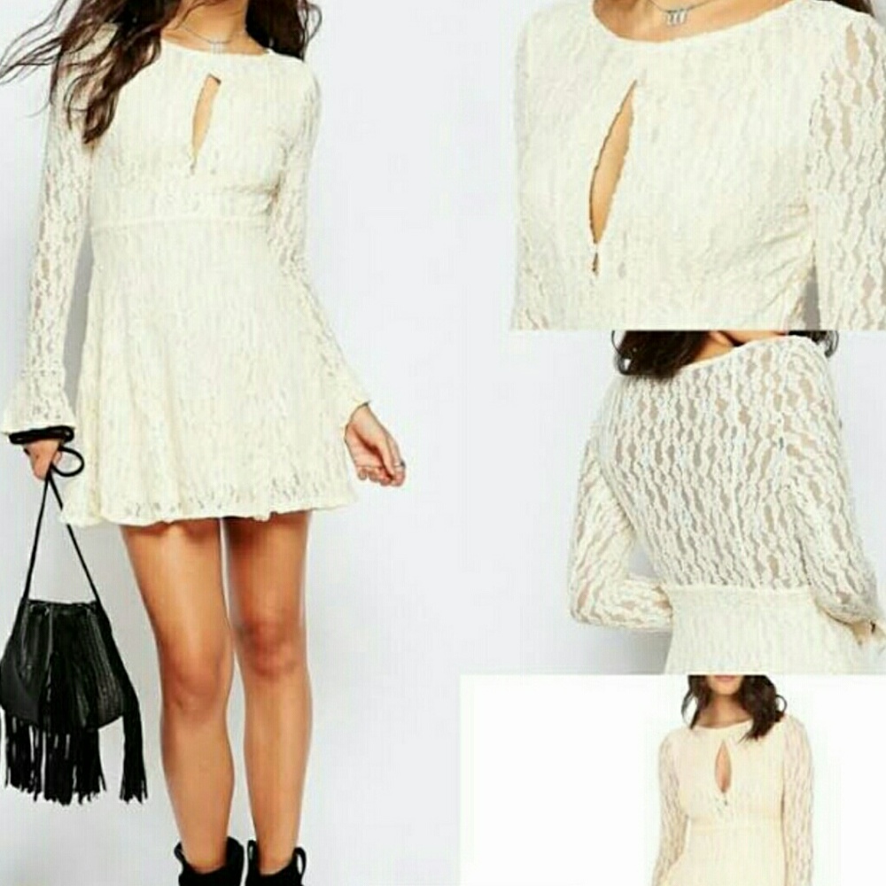 Free People Lace Keyhole Sheath Dress